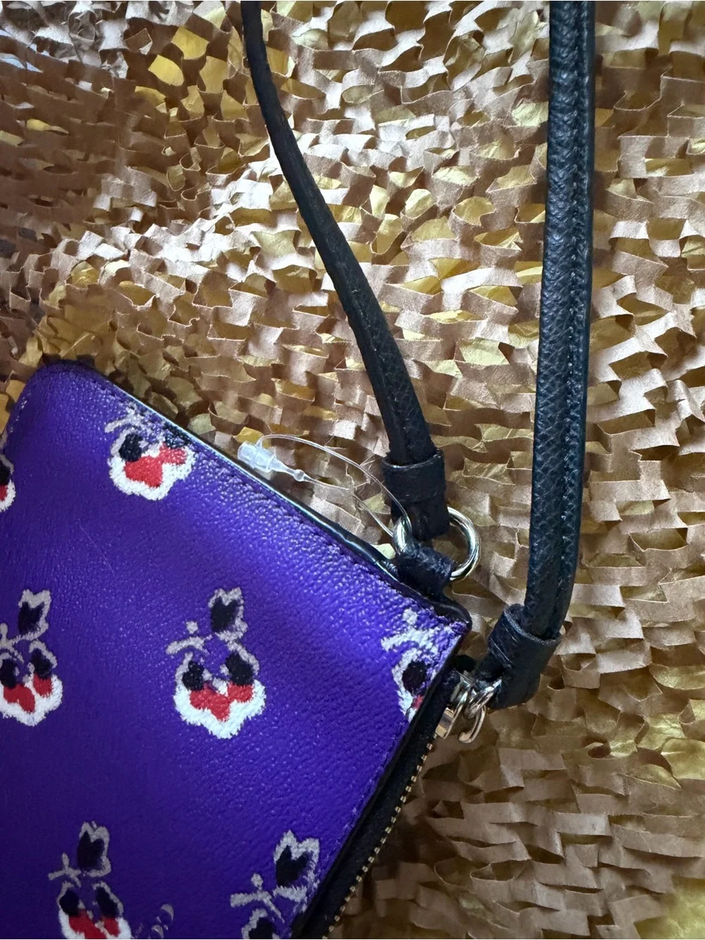 Coach Purple Floral Phone Wristlet with Removable Strap